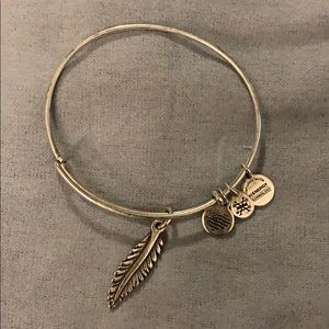 Retired Alex and Ani Feather Bangle Bracelet